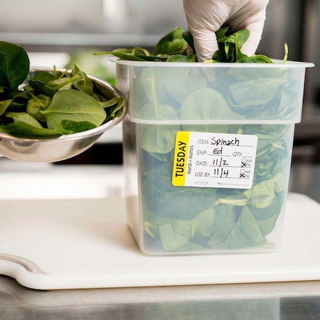 National Checking 2X3 Trilingual Item-Date-Use By Removable Tuesday Yellow, PK500 RIDU2302R